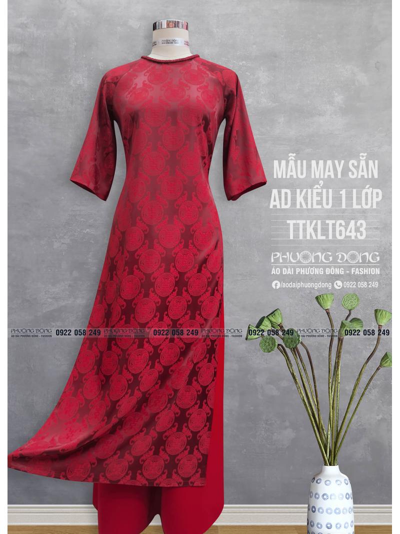 Áo Dài Phom Trẻ Gấm Lụa Phom Suông TTKLT643